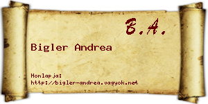 Bigler Andrea névjegykártya